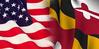 Maryland and US flags